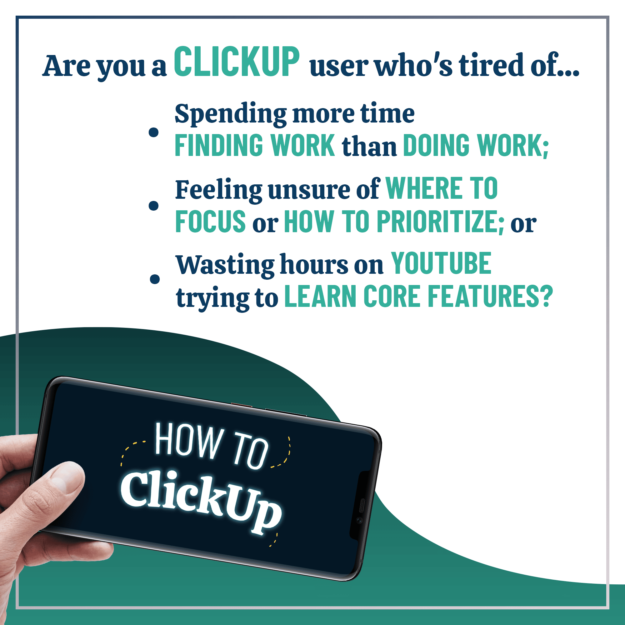 How to ClickUp Are you a clickup user who's tired of spending more time finding work than doing work. Enroll in How to CLick Up